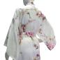 Preview: Kimono Royal Cranes weiss, kurz, Seide, Morgenmantel